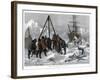 Arctic Life, Cutting a Way Out of the Ice from Winter Quarters, 1875-W Palmer-Framed Giclee Print