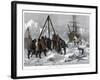 Arctic Life, Cutting a Way Out of the Ice from Winter Quarters, 1875-W Palmer-Framed Giclee Print