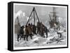 Arctic Life, Cutting a Way Out of the Ice from Winter Quarters, 1875-W Palmer-Framed Stretched Canvas