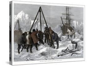 Arctic Life, Cutting a Way Out of the Ice from Winter Quarters, 1875-W Palmer-Stretched Canvas
