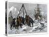 Arctic Life, Cutting a Way Out of the Ice from Winter Quarters, 1875-W Palmer-Stretched Canvas