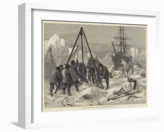 Arctic Life, Cutting a Way Out of the Ice from Winter Quarters-William Heysham Overend-Framed Giclee Print