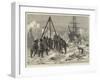 Arctic Life, Cutting a Way Out of the Ice from Winter Quarters-William Heysham Overend-Framed Giclee Print