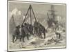 Arctic Life, Cutting a Way Out of the Ice from Winter Quarters-William Heysham Overend-Mounted Giclee Print