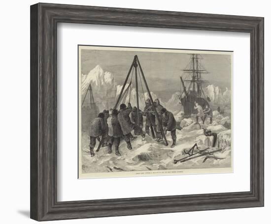 Arctic Life, Cutting a Way Out of the Ice from Winter Quarters-William Heysham Overend-Framed Giclee Print