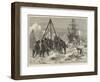 Arctic Life, Cutting a Way Out of the Ice from Winter Quarters-William Heysham Overend-Framed Giclee Print