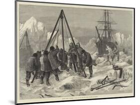 Arctic Life, Cutting a Way Out of the Ice from Winter Quarters-William Heysham Overend-Mounted Giclee Print
