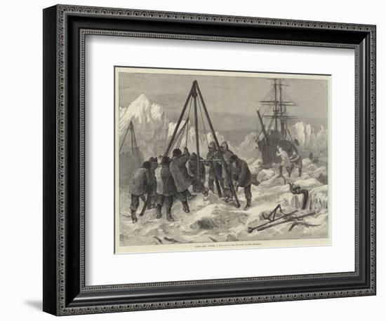 Arctic Life, Cutting a Way Out of the Ice from Winter Quarters-William Heysham Overend-Framed Giclee Print