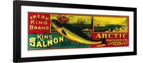 Arctic Salmon Can Label - Nushagak, AK-Lantern Press-Framed Premium Giclee Print