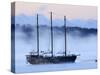 Arctic Sea Smoke Drifts by Raw Faith, an 88-Foot Galleon, on a Minus-12 Degree F Morning-null-Stretched Canvas