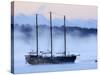 Arctic Sea Smoke Drifts by Raw Faith, an 88-Foot Galleon, on a Minus-12 Degree F Morning-null-Stretched Canvas