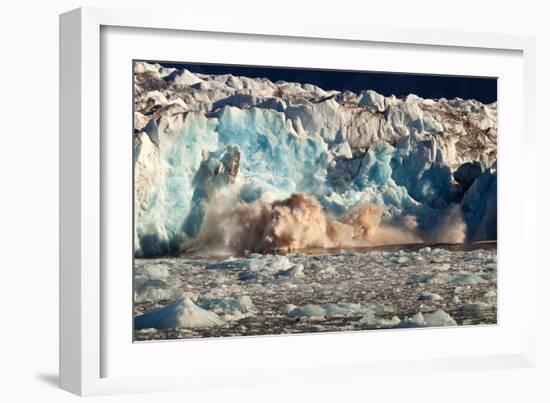 Arctic, Svalbard. 20M High Turquoise Glacier Calving into the Sea-David Slater-Framed Photographic Print