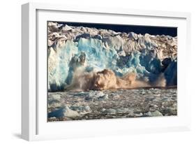 Arctic, Svalbard. 20M High Turquoise Glacier Calving into the Sea-David Slater-Framed Photographic Print