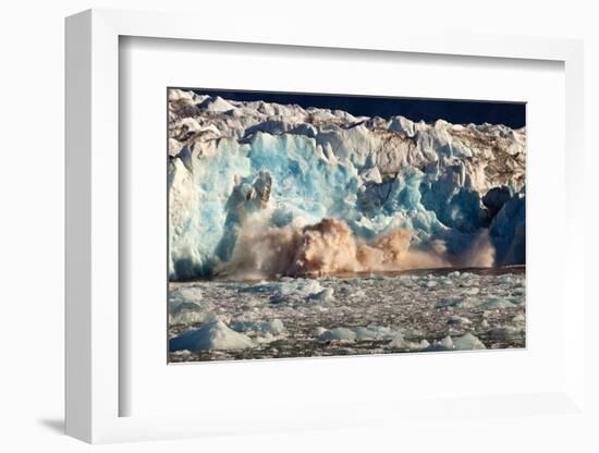 Arctic, Svalbard. 20M High Turquoise Glacier Calving into the Sea-David Slater-Framed Photographic Print