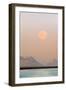 Arctic, Svalbard, Longsfjorden. Moonrise Rises Through Dust at Midnight-David Slater-Framed Photographic Print