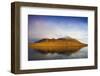 Arctic, Svalbard, Mushamna. Warm Light on Glacial Cirque and Mountain Reflected in the Sea-David Slater-Framed Photographic Print