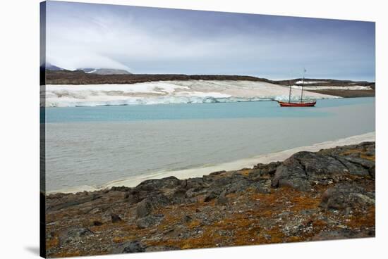 Arctic, Svalbard, Wilhelmoya. a Schooner Anchors in a Remote Fjord on the East Coast of Spitsbergen-David Slater-Stretched Canvas