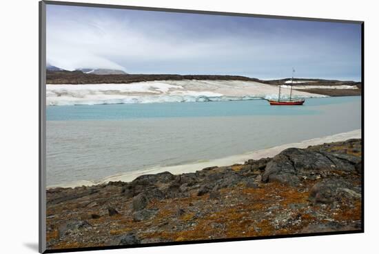 Arctic, Svalbard, Wilhelmoya. a Schooner Anchors in a Remote Fjord on the East Coast of Spitsbergen-David Slater-Mounted Photographic Print