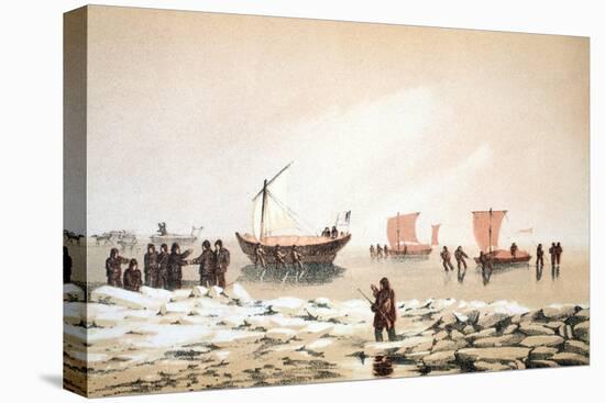 Arctic Travelling, Illustration from 'Voyage to Baffin's Bay and Barrow Straits...', 1852-null-Stretched Canvas