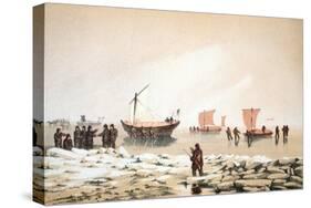 Arctic Travelling, Illustration from 'Voyage to Baffin's Bay and Barrow Straits...', 1852-null-Stretched Canvas