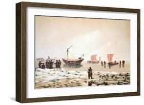 Arctic Travelling, Illustration from 'Voyage to Baffin's Bay and Barrow Straits...', 1852-null-Framed Giclee Print