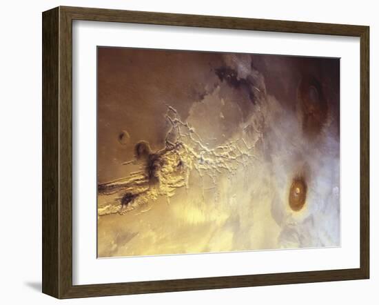 Arcuate Graben System of Noctis Labyrinthus on Mars-Michael Benson-Framed Photographic Print