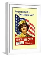 Are You a Girl with a Star Spangled Heart? Join the Wac Now!-Bradshaw Crandell-Framed Art Print