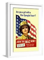 Are You a Girl with a Star Spangled Heart? Join the Wac Now!-Bradshaw Crandell-Framed Art Print