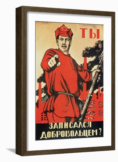 Are You a Volunteer Yet, Propaganda Poster, c.1920-Dmitri Moor-Framed Giclee Print