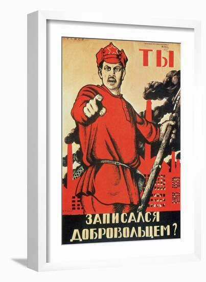 Are You a Volunteer Yet, Propaganda Poster, c.1920-Dmitri Moor-Framed Giclee Print