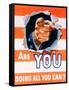 Are You Doing All You Can? World War II Poster-null-Framed Stretched Canvas