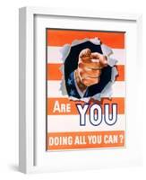 Are You Doing All You Can? World War II Poster-null-Framed Giclee Print