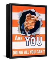 Are You Doing All You Can? World War II Poster-null-Framed Stretched Canvas