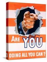 Are You Doing All You Can? World War II Poster-null-Stretched Canvas