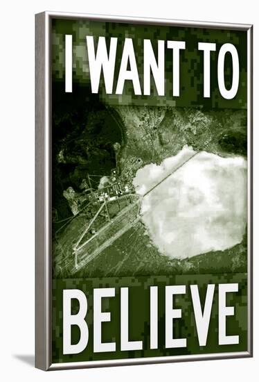 Area 51 I Want To Believe-null-Framed Poster