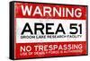 Area 51 Warning No Trespassing Sign Poster-null-Framed Stretched Canvas