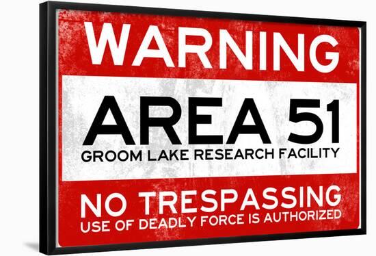 Area 51 Warning No Trespassing Sign-null-Framed Poster