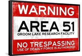 Area 51 Warning No Trespassing Sign-null-Framed Poster