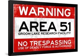 Area 51 Warning No Trespassing Sign-null-Framed Poster