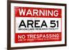 Area 51 Warning No Trespassing-null-Framed Art Print