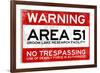 Area 51 Warning No Trespassing-null-Framed Art Print