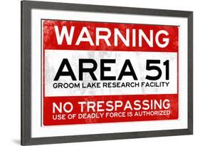 Area 51 Warning No Trespassing-null-Framed Art Print