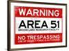Area 51 Warning No Trespassing-null-Framed Art Print