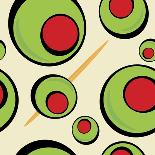 A Green Olives Pattern that Tiles Seamlessly in a Pattern in Any Direction. Great for a Martini Gra-ARENA Creative-Art Print