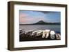 Arenal Volcano and Arenal Lake at sunset, near La Fortuna, Alajuela Province, Costa Rica-Matthew Williams-Ellis-Framed Photographic Print