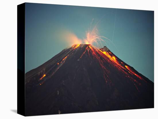 Arenal Volcano Erupting at Night, Costa Rica-Charles Sleicher-Stretched Canvas