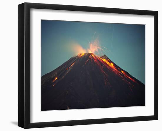 Arenal Volcano Erupting at Night, Costa Rica-Charles Sleicher-Framed Premium Photographic Print