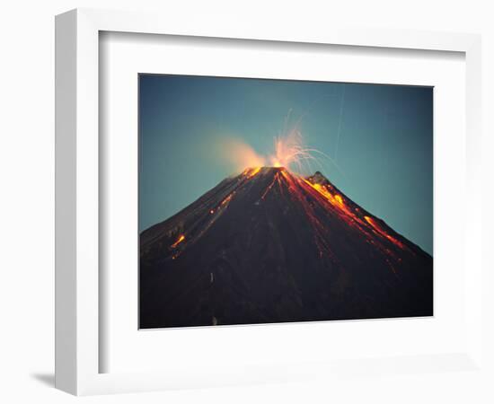 Arenal Volcano Erupting at Night, Costa Rica-Charles Sleicher-Framed Photographic Print