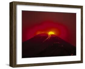 Arenal Volcano Erupting, Lava, Costa Rica-Robert Houser-Framed Premium Photographic Print