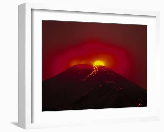 Arenal Volcano Erupting, Lava, Costa Rica-Robert Houser-Framed Premium Photographic Print